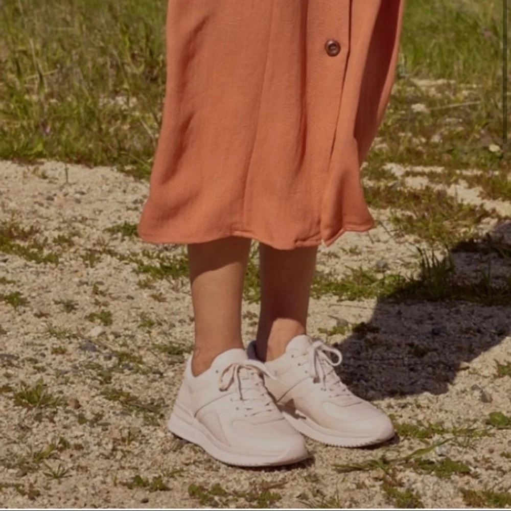 NWR Everlane The Trainer Leather Lace Up Sneaker in Blush Pink,‎ Size 13.5